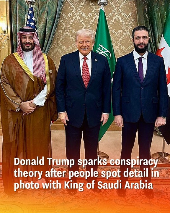 Donald Trump sparks conspiracy theory after people spot detail in photo with Crown Prince of Saudi Arabia