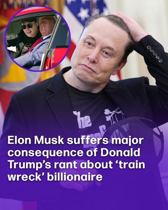 Elon Musk suffers major consequence of Donald Trump’s rant about ‘train wreck’ billionaire