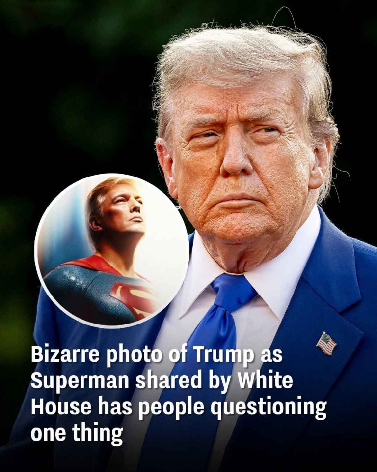 Bizarre photo of Trump as Superman shared by White House has people questioning one thing