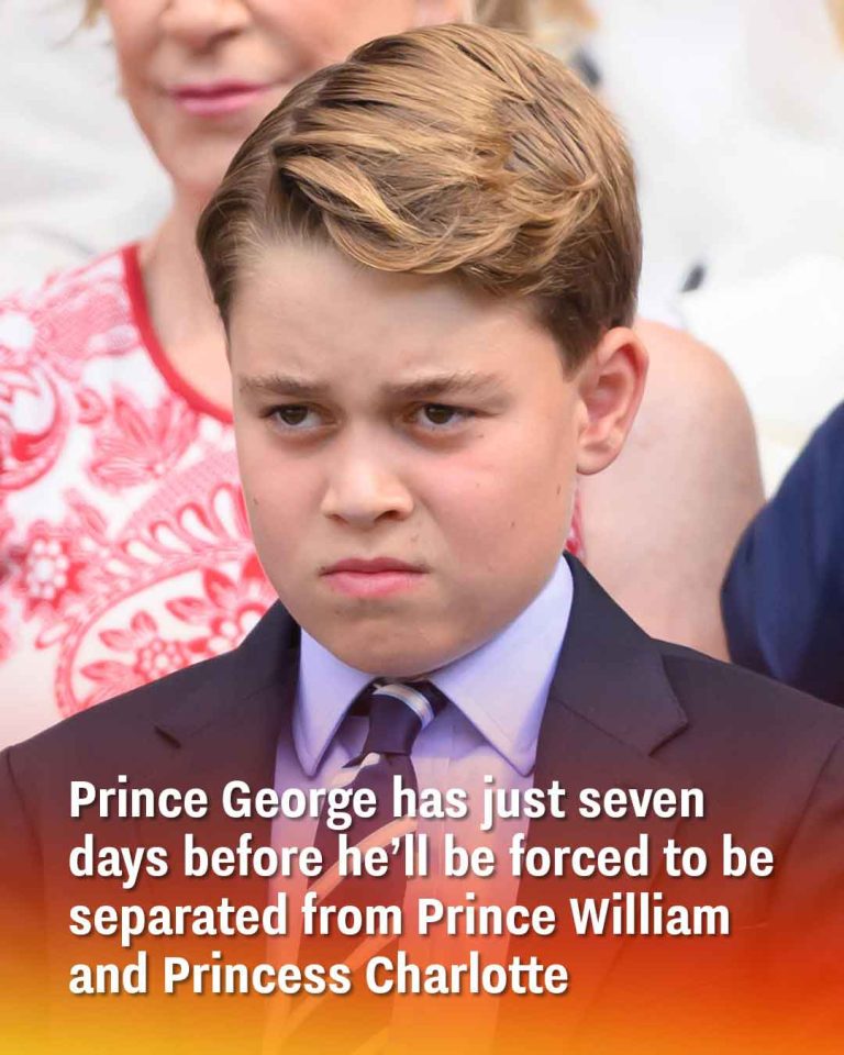 Prince George has just seven days before he’ll be forced to be separated from Prince William and Princess Charlotte