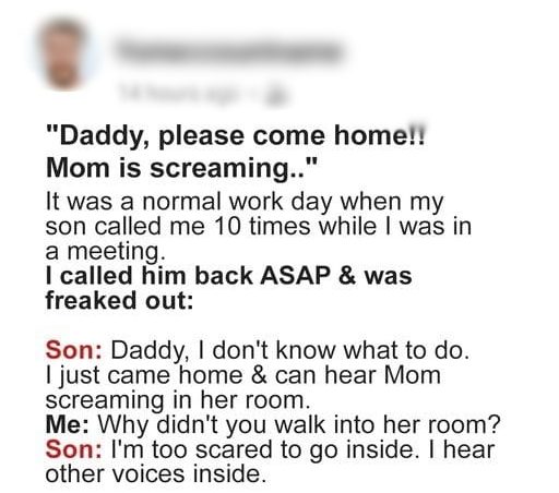 My son heard his mother crying and strangers’ voices, calling me home—what I discovered was beyond belief.