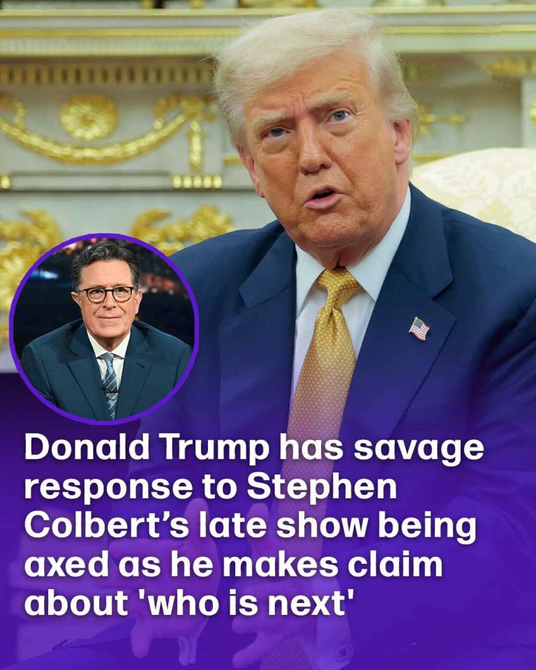 Donald Trump has savage response to Stephen Colbert’s late show being axed as he makes claim about ‘who is next’