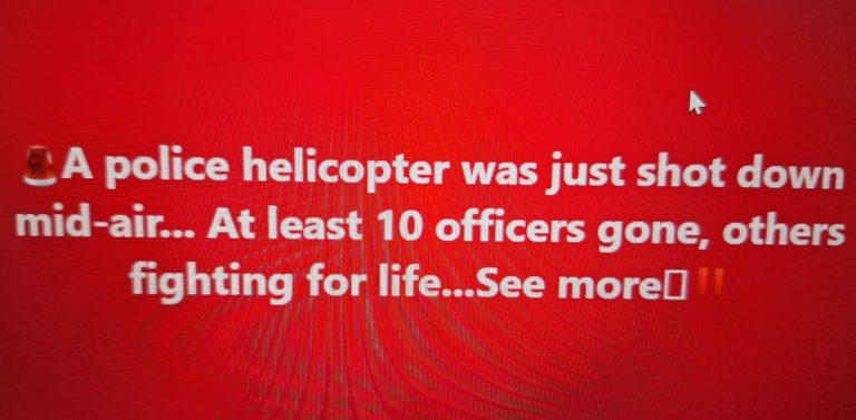 BREAKING NEWS: Police Helicopter SHOT DOWN