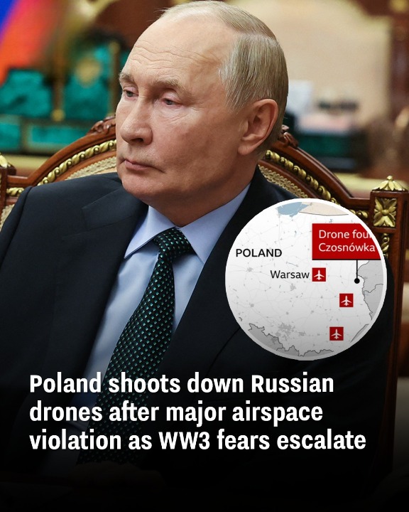 Poland shoots down Russian drones after major airspace violation as WW3 fears escalate