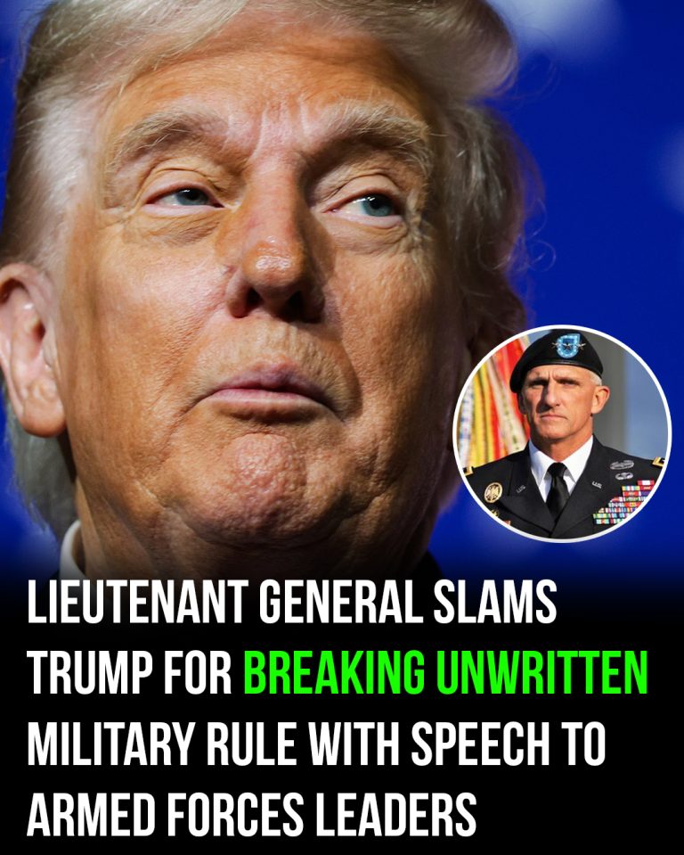 Ex-lieutenant general slams Trump for breaking unwritten rule while speaking to military leaders