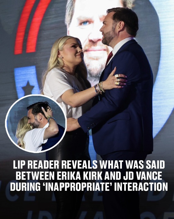 Lip reader reveals what was said between Erika Kirk and JD Vance during ‘inappropriate’ interaction