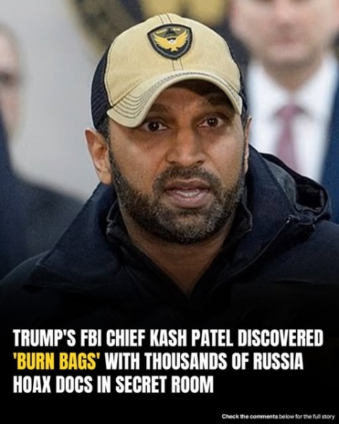 Hidden Room Uncovered by FBI Chief Patel Holds Burn Bags Packed With Trump–Russia Files