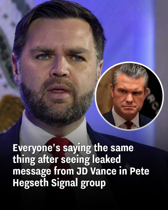 Everyone’s saying the same thing after seeing leaked message from JD Vance in Pete Hegseth Signal group