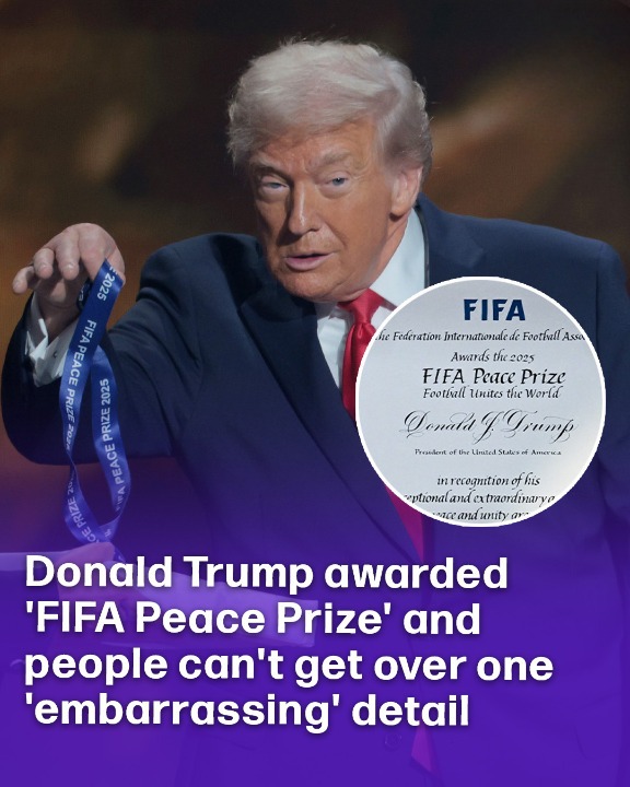 Donald Trump awarded ‘FIFA Peace Prize’ and people can’t get over one embarrassing detail