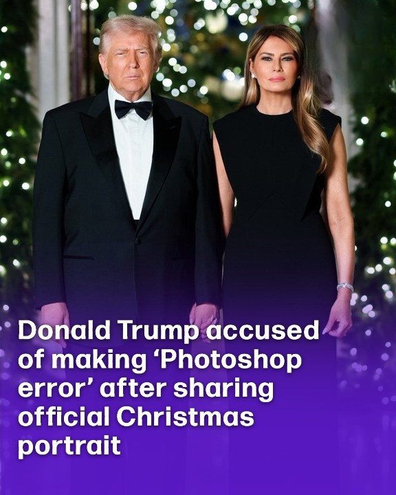 Donald Trump accused of making ‘Photoshop error’ after sharing official Christmas portrait