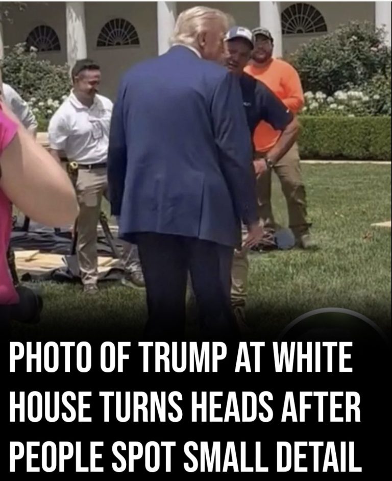 Small detail in White House Rose Garden photo of Trump leaves people buzzing.