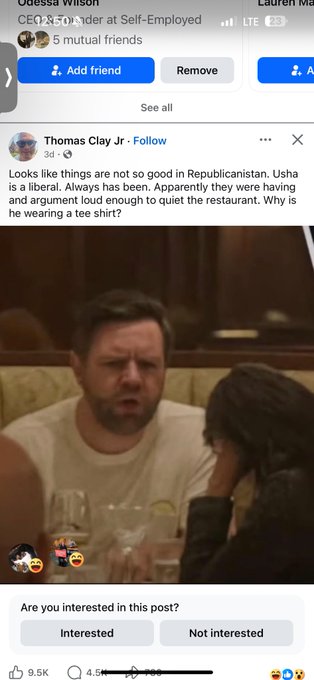 JD Vance breaks silence after photo appeared to show him yelling at wife over dinner