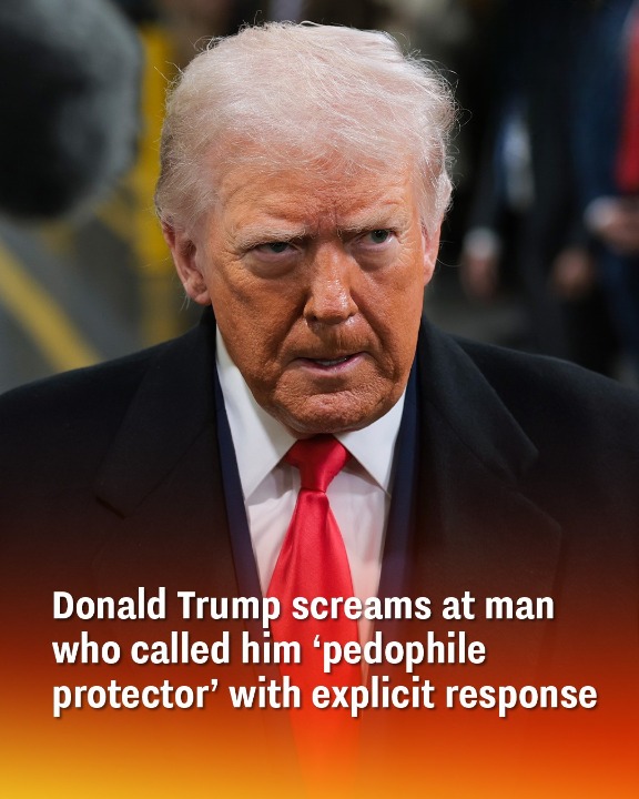 Donald Trump screams at man who called him ‘pedophile protector’ with explicit response