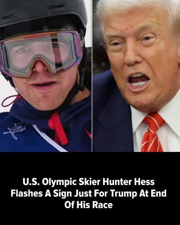 U.S. Olympic Skier Hunter Hess Flashes A Sign Just For Donald Trump At End Of His Race
