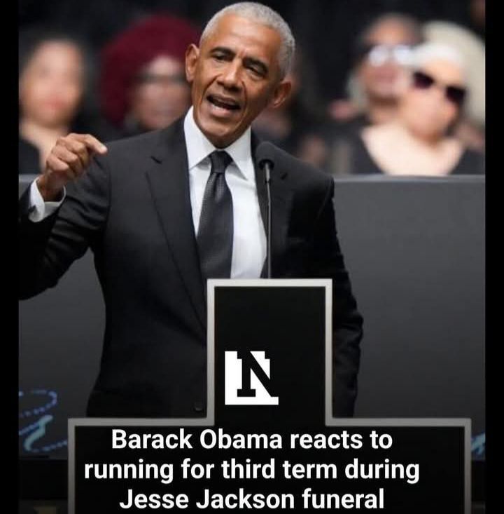 Barack Obama Reacts to Running for Third Term During Jesse Jackson Funeral